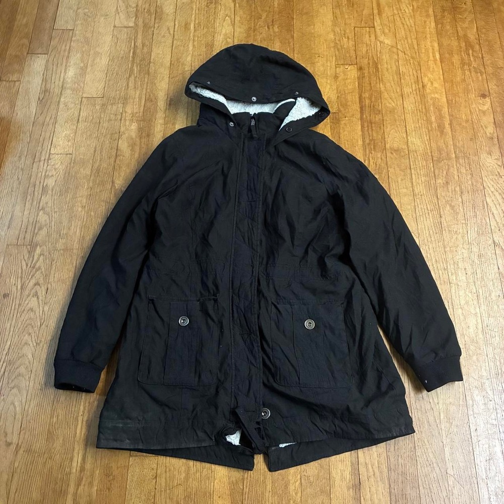 Hollister Heritage Collection Sherpa Lined Hooded Parka Jacket Mens XL Black